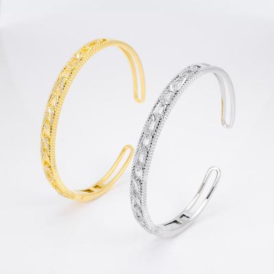 China Trendy Cubic Zircon Bangle Bracelet Trendy For Women Party Daily Fashion Jewelry 2022 Cuff Bracelets Drop Shipping PULSERA for sale