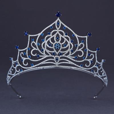 China Luxury Crystal Diadem Queen Crown Princess Zirconia Headpiece Tiara Wedding Crown Bridal Tiaras Wedding Hair Jewelry for sale