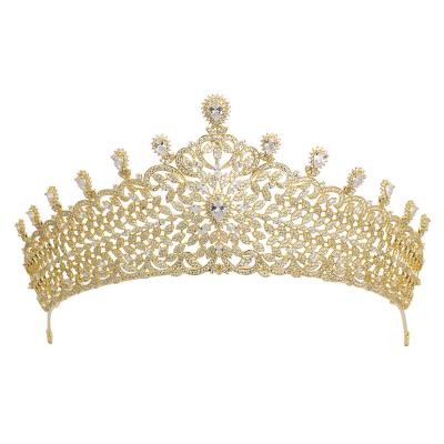 China Luxury Cubic Zircon Bridal Tiara Crown Full Crystal Crowns Cubic Zircon Tiaras Headband for Girls or Women Dubai Birthday Party Wedding Prom Bridal Customized for sale