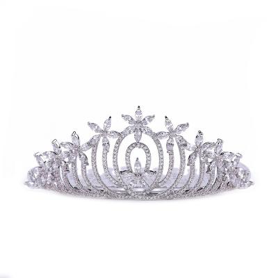 China Fashionable Elegant Luxury Little Girls Tiara Crown With Cubic Zircon Crystal Headwear Dress Cute Gift Hair Accessories Jewelry Baby Kids for sale