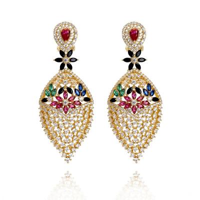 China TREND Women's Luxury Earrings With Cubic Zircon Designs Jewelry Color Model 2022 For Woman Gift White Party Trendy Drop Shipping for sale