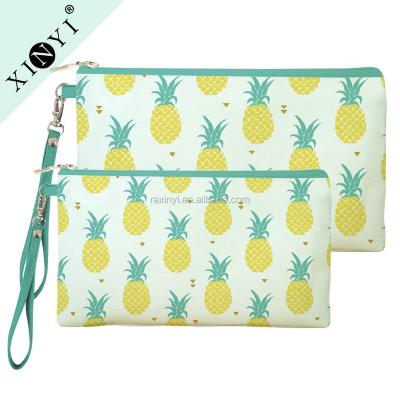 China Women's Portable Pineapple Hawaiian Printing Change Wallet/Custom Cell Phone Bag/Clutch/Purse Lock Coin Purse Ladies for sale