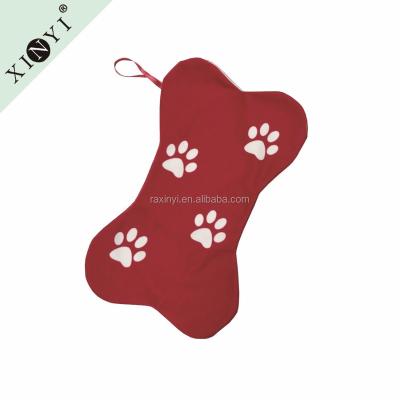 China Promotion Gift/Ornament Newcomer Christamas/Festival/Dog Bone Home Decoration Shaped Christmas Stocking Bulk Sale Kids Gift Hot Sale Christmas Stocking Decoration for sale