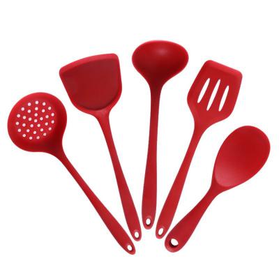 China Sustainable Wholesale Household Food Grade Baking Cookware Set 5 Pieces Silicone Cooking Tools for sale