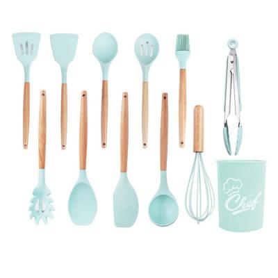 China Sustainable Kitchen Tools Instruments Eco - Friendly Kitchen Cooking Accessories With Wooden Handles Utensils Sets for sale