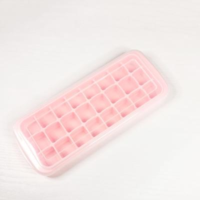 China Amazon Sell Home and Kitchen Sustainable Hot Silicone Ice Cube Tray Mold Tools Ice Tray with Lid Ice Cream Mold for sale