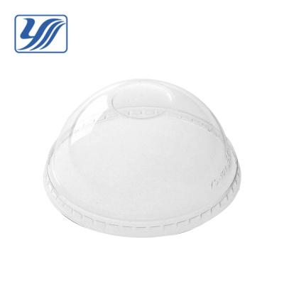 China Non Spill Clear 12oz 101mm PET Dome Lid For Ice Cream Cups for sale