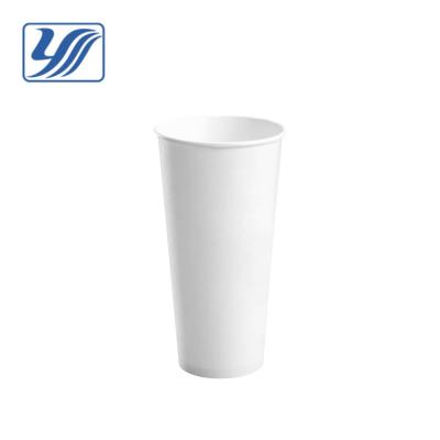 China 22oz White Disposable Cold Tea Drink Paper Cup for sale