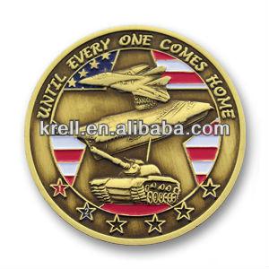 China Custom Metal Souvenir Coin With Palting Gold Soft Enamel 2D Design for sale