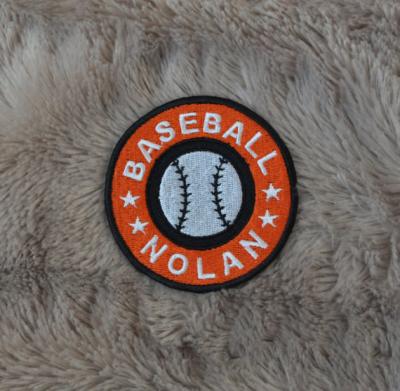 China Sports Shape Custom Embroidered Patches With Textile Fabric Material for sale