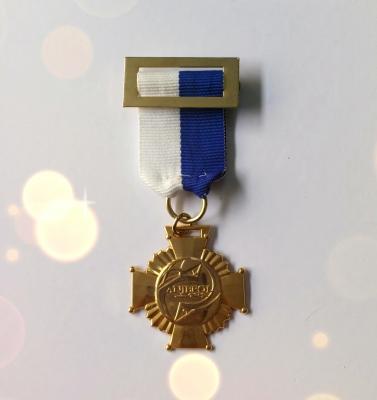 China Metal Award Medal With Ribbon Cross And Light Type Customized 2D / 3D for sale