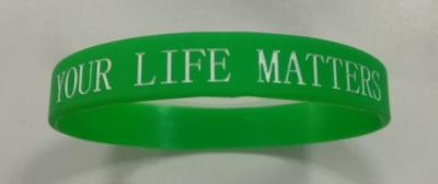 China Safety Embossed Silicone Bracelet Wristband For Events / Promotional Gifts for sale