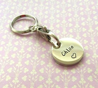 China Custom Shopping Trolley Token Keyring / Personalised Key Fobs For Store for sale