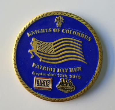 China Blue Military Challenge Coins with Gold / Antique Brass Plating Embossed Logo for sale