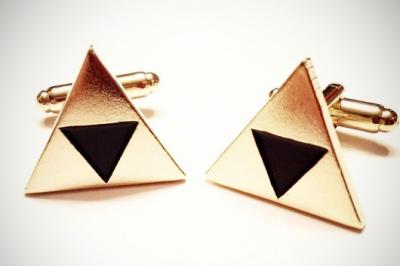 China Custom Design High End Metal Cufflinks Triangle Shape Gold And Silver Cufflinks for sale