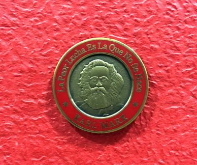 China Retro Marx Lapel Enamel Pins Iron / Brass / Aluminum Material For Souvenir for sale