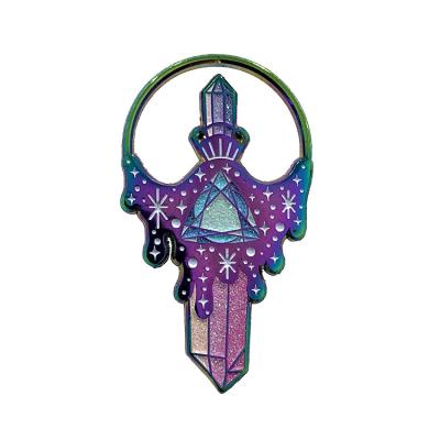 China Fairy Cane Design Soft Enamel Pin Badges With Glitter , Promoted Pins Rainbow Plating for sale