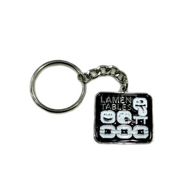 China Smile Pattern Fashion Custom Metal Keychain , Trolley Coin Keychain Black Color for sale