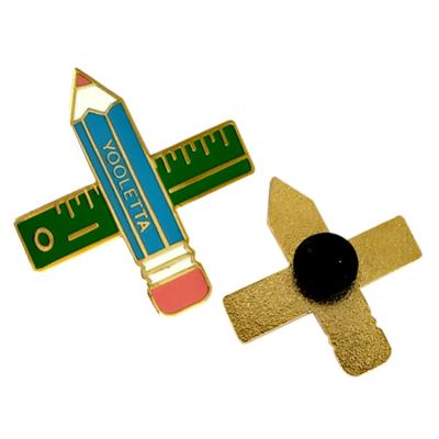 China Cute Pencil Shape Soft  Enamel Lapel Pins For Children ' S Study , 2 Inch for sale