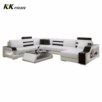 China With Lamp Modern U Shaped Sofa Set Couch Sets Sofas Sectionals Foshan Shunde Furniture Living Room Furniture for sale