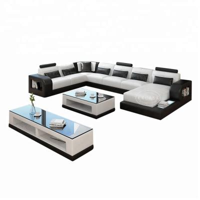 China With LED Leather Living Room Sofa Specific Use Sectionals Living Room Sofa Sets for sale