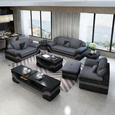 China With Lamp Modern Couch Living Room Furniture Fabric 123 Seater Sofa For Sofa Set Living Room Furniture Making for sale