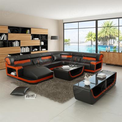 China With Large Storage Living Room Furniture Sectional U Shape Sectional Sofa Set Modern Cheer Trend Recliner Leather Sofa Set With Storage for sale