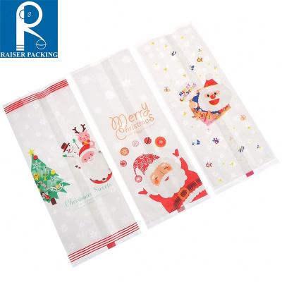 China Microwavable Christmas Packaging Bags For Cookies Cartoon Sticky Paper Santa Claus Party Children's Day Cookie Baking Packaging for sale