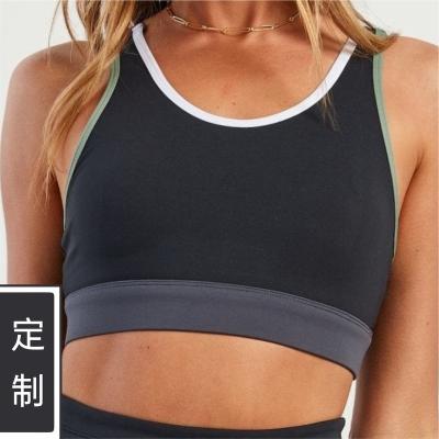 China 78%Nylon+22%Spandex Plus Size Sports Bra For Women Sexy Custom Ribbed Sports Bra U Neck Square Top Fitness Top for sale