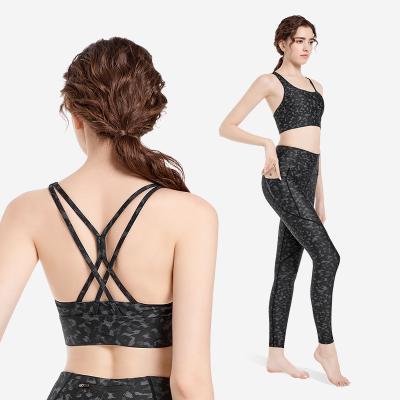 China 2021 Yoga Bra 78%Nylon+22%Spandex Eco Back Yoga Bra Sports Wear Gym Wear Women's Yoga Bra Square Fitness Tops Ribbed Apparel Women for sale