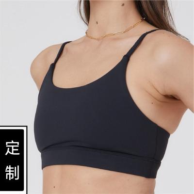 China 78%Nylon+22%Spandex Tik Tok Ribbed Cross Back Sports Bra Workout Breathable Gym Yoga High Print Top for sale