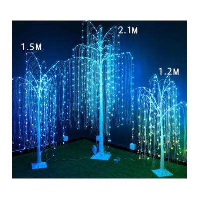 China Street Decoration Willow Lighting Cheap High Quality RGB Smart Christmas Tree Lights Artificial Led Weeping Willow Lighting Mobile APP Control for sale