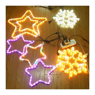 China Wedding Party Decoration Light Copper Wire Cheap High Quality Five-pointed Snowflake Star Shape Led Lights for sale