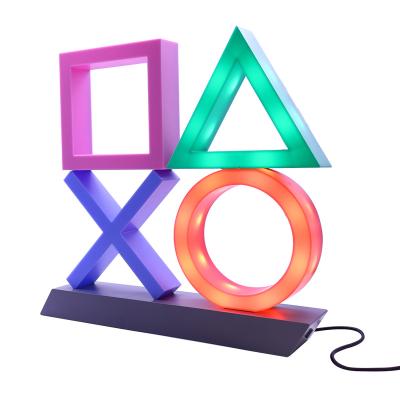 China ABS For Ps5 Voice Control Game Decorative Lamp For Playstation 5 XL Icons Lights Atmosphere Desktop Neon Lamp for sale