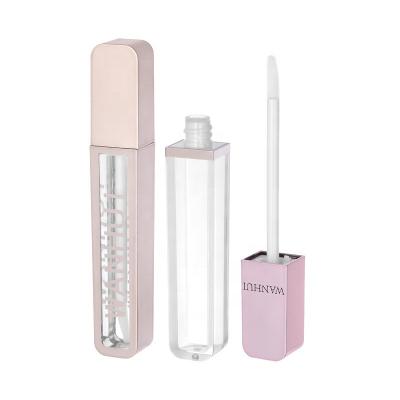 China Wholesale Custom Empty Liptick Liquid Lip Gloss Tube Transparent Square Container Cosmetic for sale