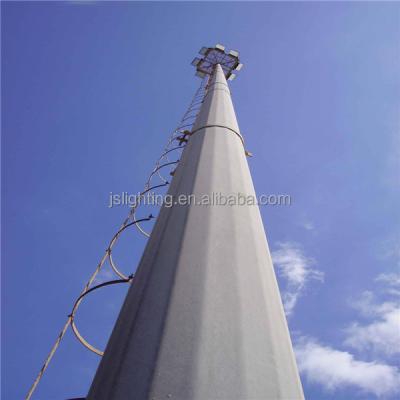 China 15m Aluminum Sports Stadium High Mast Lighting Pole With Artificial Ladder for sale