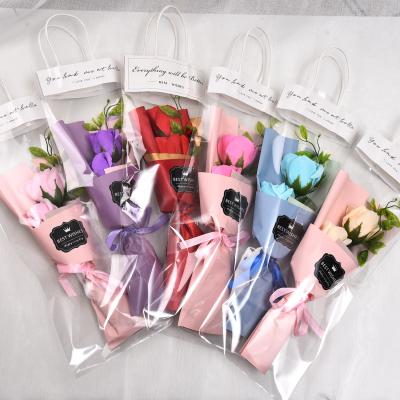 China Soap Heads JSF-001 2 Flower Artificial Soap Bouquet Soap Flower For Rose Soap Flower Gift for sale