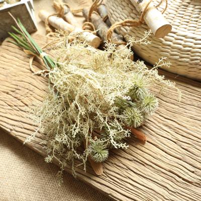 China JAFB-30 Plant Flower Bouquet Latex Artificial Grass Thorn Ball Grass Artificial Latex Leaves For Wedding Flower Bridal Bouquet for sale