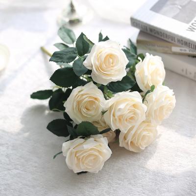 China JAFB-2 Artificial Silk Roses Flower Bound Rose Wedding Flowers Bridal Bouquets Artificial For Wedding for sale