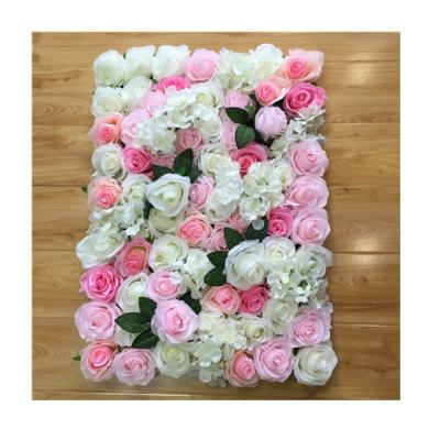 China FW-044 High Quality Silk Rose Flower Wall Backdrop Wedding Decor Flower Wall for Wedding Wall for sale