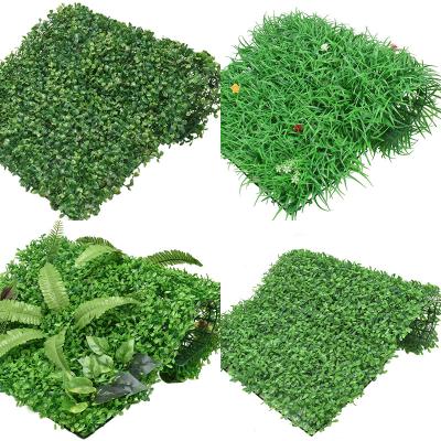 China Hot GW-006 Artificial Grass Wall Plant Plastic Wall Greenery Panels Artificial Grass Wall For Artificial Green Plant for sale