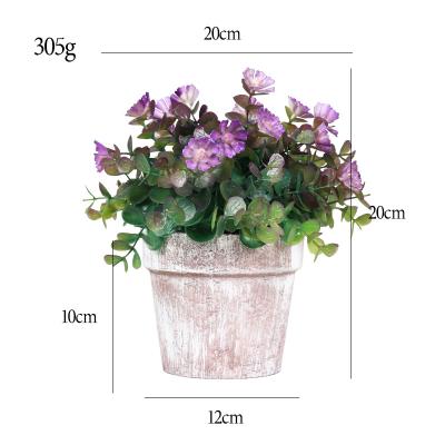 China Wholesale Artificial Custom Decorations AGP-013 Violet Flower Plant Pots Accepted Mini Potted Plants For Indoor Front Door /Wedding/Christmas Decorations for sale