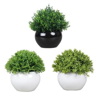 China Hot Selling AGP-029 Mini Plastic Plant Potted With Front Door /Wedding/Christmas Decoration Ceramic Basin Simulated Plant Potted For Home Decor for sale