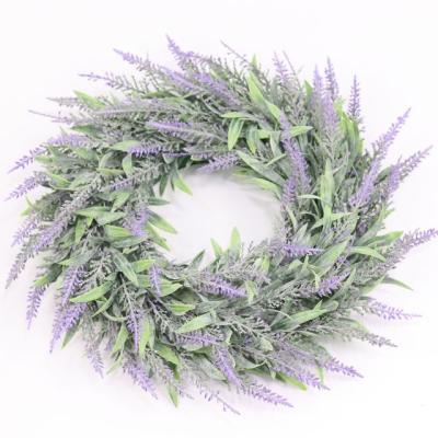 China Hot Sale Front Door Decoration FW-08 Artificial Lavender Flower Garland/Wedding/Christmas Door Wreath For Wedding Home Decoration for sale