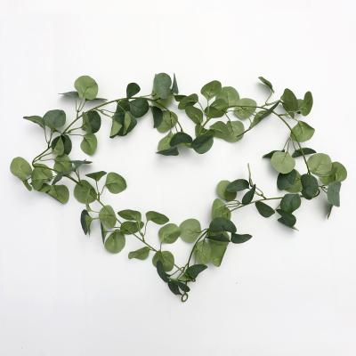 China In silk FOR EXAMPLE. - 030 Popular Silk Artificial Eucalyptus Garland Oval Eucalyptus Artificial Eucalyptus Garland For Background Wall Decoration for sale