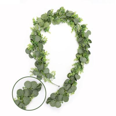 China In silk FOR EXAMPLE. - 029 Artificial Silk Eucalyptus Garland Willow Leaf Artificial Eucalyptus Garland for Exhibition Hall Decoration for sale