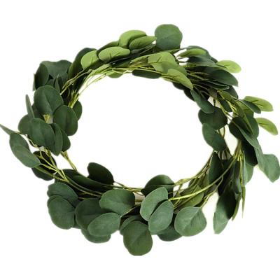 China In silk FOR EXAMPLE. - Artificial Eucalyptus Garland For Wedding Wall Garland Golden Gray Willow Leaf Silk Round Artificial Eucalyptus Leaf 024 for sale