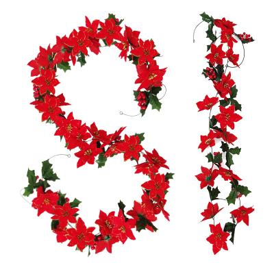 China Artificial Christmas Garland For Artificial Garland Christmas Decoration Silk Flower Garlands JEG-051 for sale