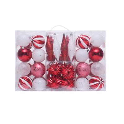 China JCB-007 Custom Plastic Ornaments 8cm Christmas Plastic Ball For Indoor Christmas Decoration Balls 72pcs for sale