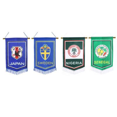 China 2022 Team Pole Pentagonal Flag Bar Soccer World Cup Country Flag Commemorative Decorative Banner Exchange Custom Pennant ES22041109 for sale